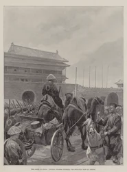 La crisi in Cina, soldati cinesi che entrano nella porta principale di Pechino